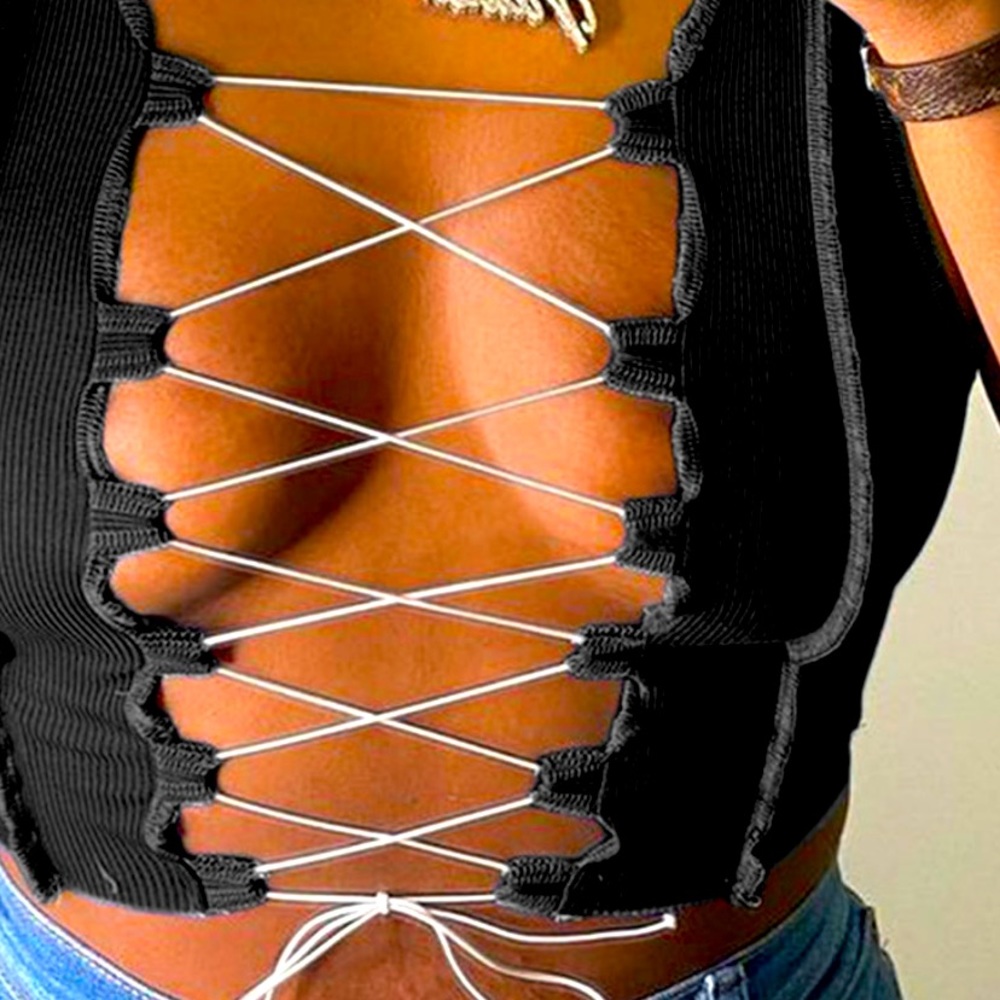 Blush Mark , Tie Crop Top.